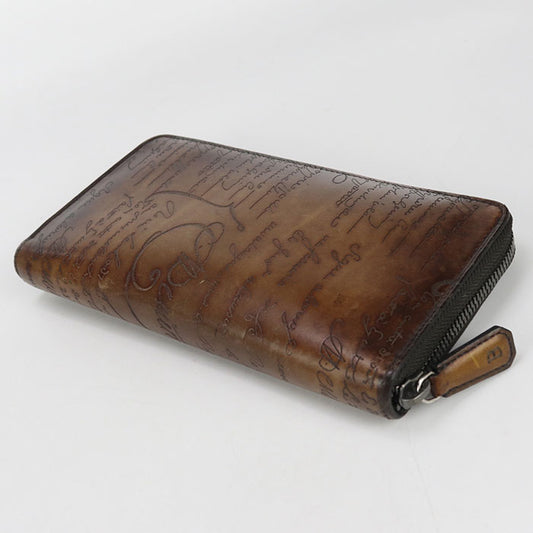 Berluti scritto leather PurseZip Around leather Men