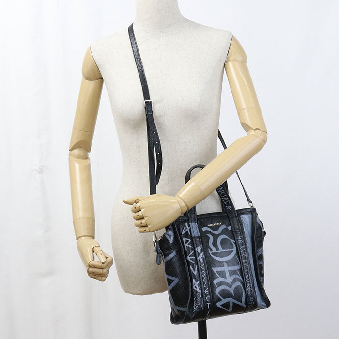 BALENCIAGA Bazaar Shopper XS 2WAY Graffiti 513989 Tote Bag leather Women's