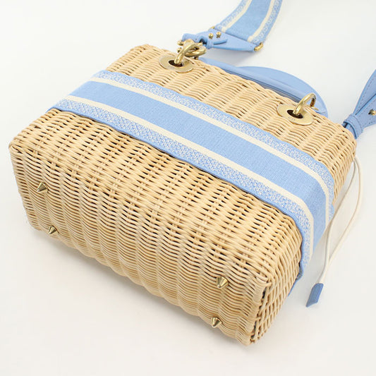 DIOR Lady DIOR Medium Handbag Wicker / Jacquard Women