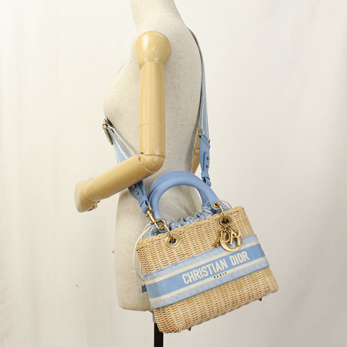 DIOR Lady DIOR Medium Handbag Wicker / Jacquard Women