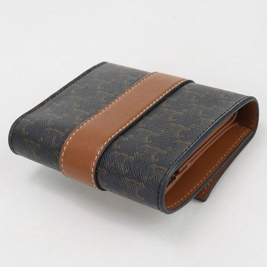CELINE Small trifold wallet Triomphe canvas 10D572BZ9 Three fold wallet PVC Women