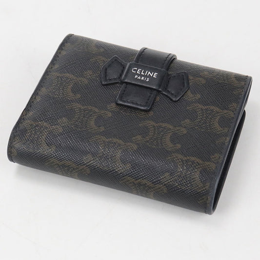 CELINE Triomphe canvas Tri-fold wallet PVC Men's
