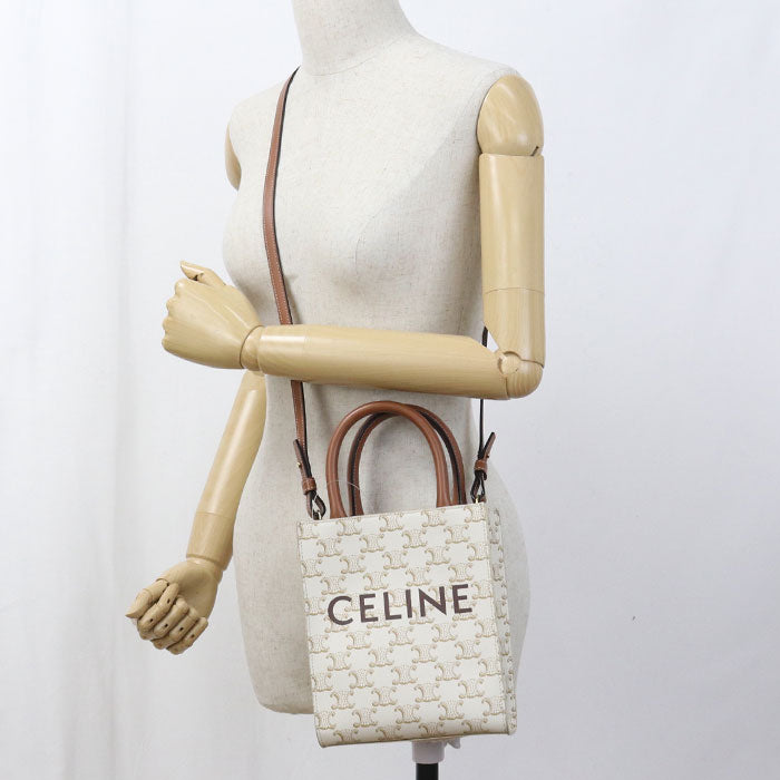 CELINE Mini Vertical Hippo 2WAY Triomphe canvas 19437 2BZK Handbag PVC / leather Women
