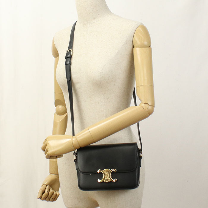 CELINE Triomphe Diagonal shoulder bag leather Women