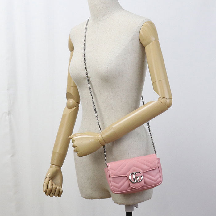 GUCCI mini GG Marmont 476433 Diagonal shoulder bag leather Women