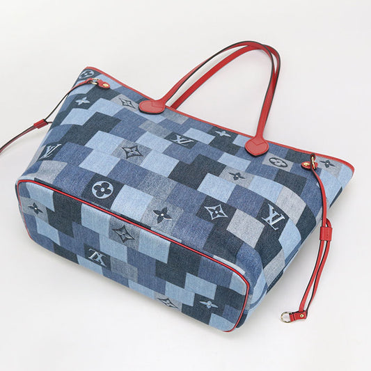 LOUIS VUITTON Neverfull MM Monogram denim M44981 Tote bag denim / leather Women