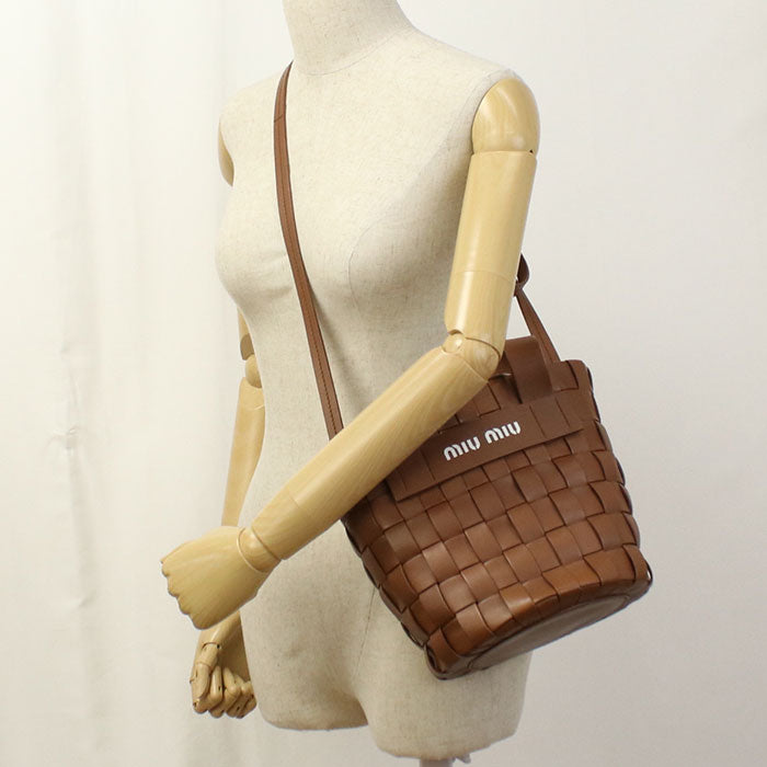 MIUMIU 2WAY Intretti 5BE052 2D8K F0046 Tote bag leather Women