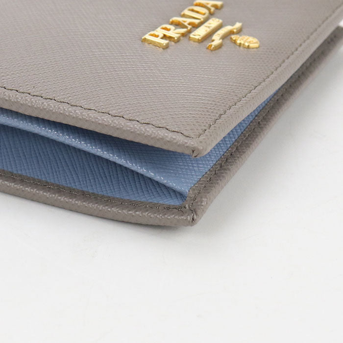 PRADA Saffiano leather 1MV204 Bifold Wallet Calfskin Women's