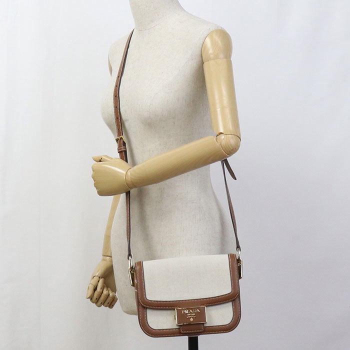PRADA 1BD257 2DLI F0A5T Shoulder bag hemp / cotton Women