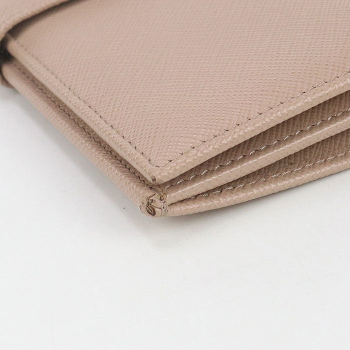 PRADA PR93636 Long wallet with double fold coin purse / Saffiano leather wallet Women