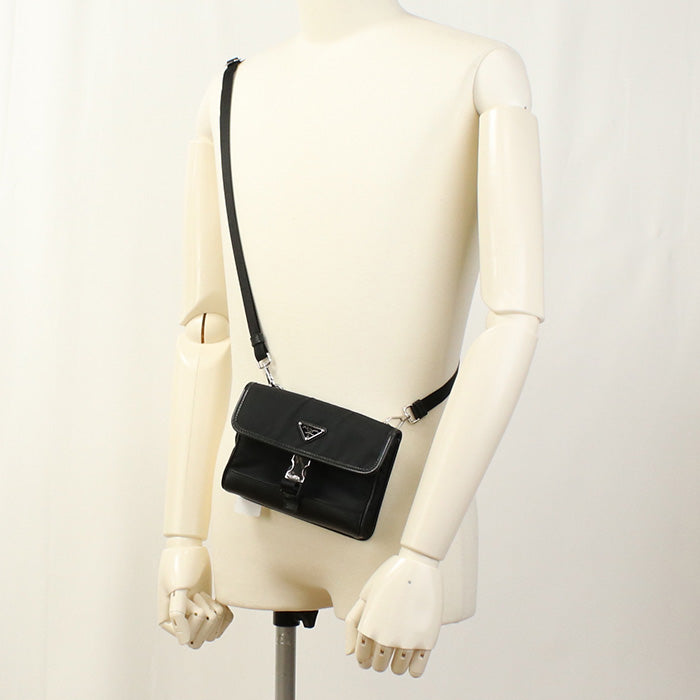 PRADA 2ZH108 Diagonal shoulder bag Nylon / Safiano leather Men