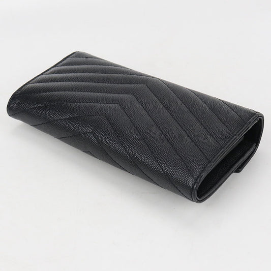 SAINT LAURENT Large flap wallet Monogram 372264 Purse folio leather Women