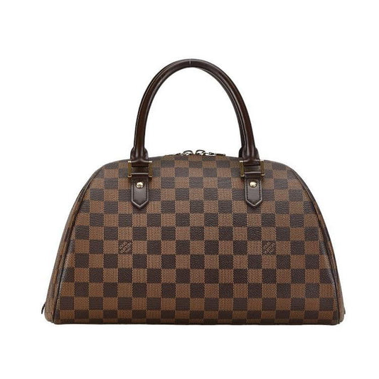 LOUIS VUITTON 正品复古 Damier Ribera MM 手提包迷你波士顿包 N41434