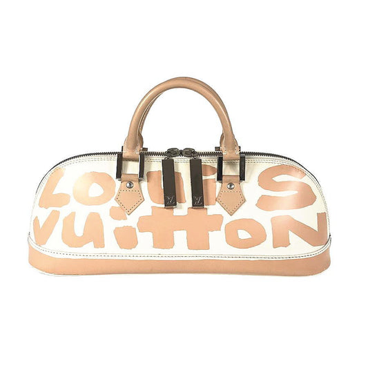 LOUIS VUITTON 正品复古涂鸦 Alma 横向 M92176 手提包米色象牙色