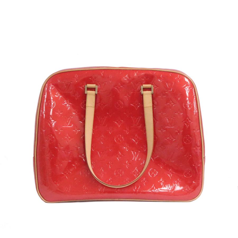 LOUIS VUITTON Authentic Vintage Monogram Vernis Sutton M91080 Red Handbag