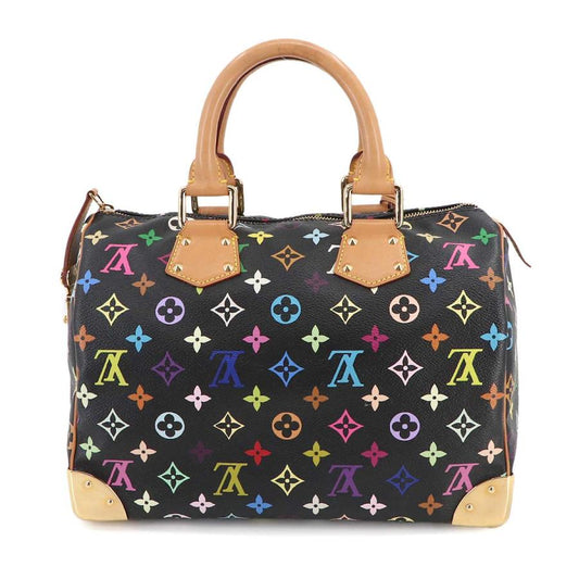 LOUIS VUITTON 正品复古 Monogram 多色 Speedy 30 手提包 黑色 M92642 黑色