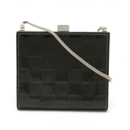 路易威登正品复古 Damier Vernis Anjou 小号单肩包 汽油蓝色