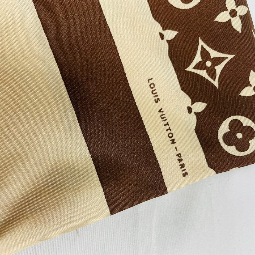 LOUIS VUITTON Monogram Silk Scarf Vintage