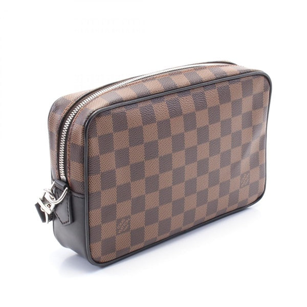 LOUIS VUITTON Damier Pochette Kasai Damier Ebene Clutch Bag N41663