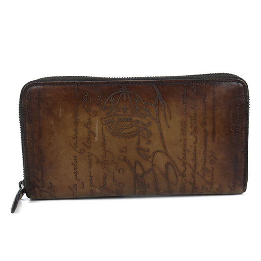 Berluti scritto leather PurseZip Around leather Men