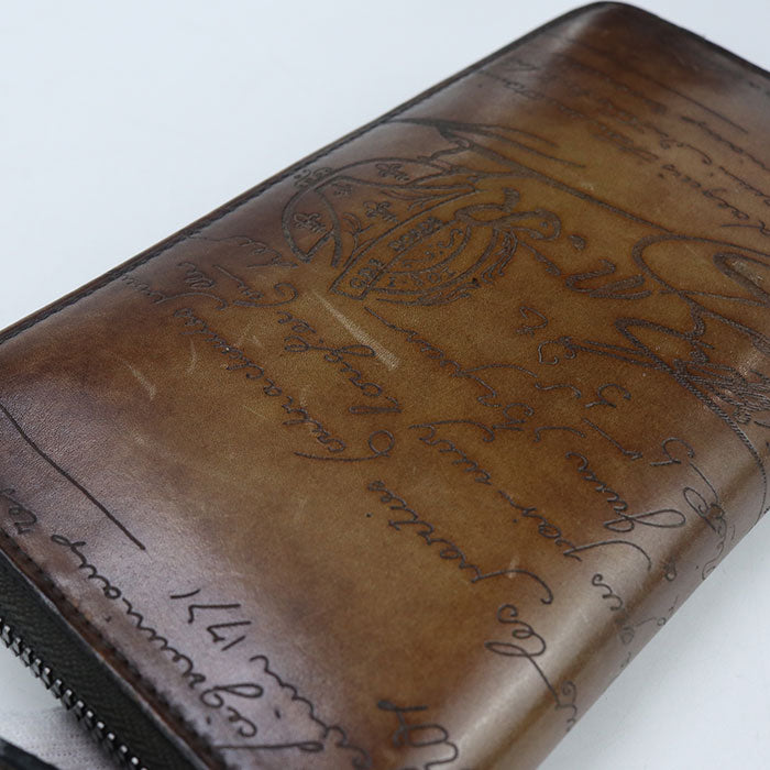 Berluti scritto leather PurseZip Around leather Men