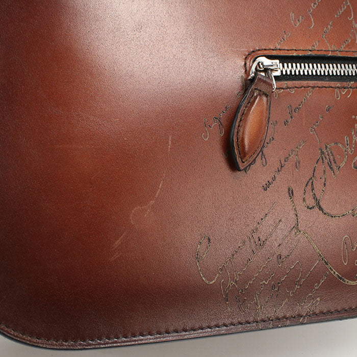 Berluti Sienna Messenger Bag Calligraphy Shoulder bag leather Men