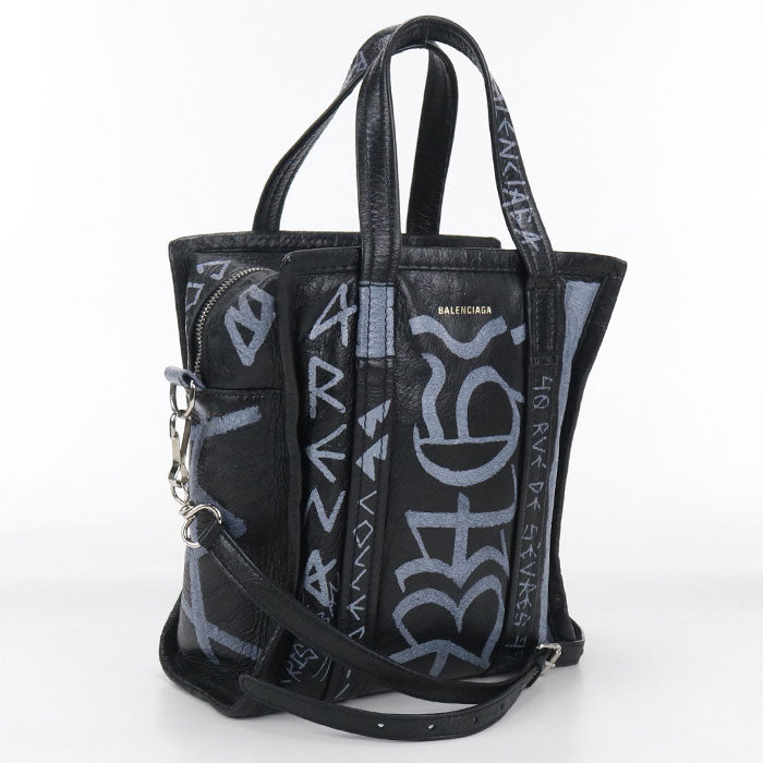 BALENCIAGA Bazaar Shopper XS 2WAY Graffiti 513989 Tote Bag leather Women's