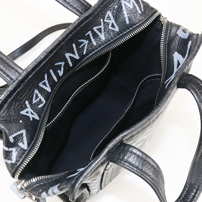 BALENCIAGA Bazaar Shopper XS 2WAY Graffiti 513989 Tote Bag leather Women's