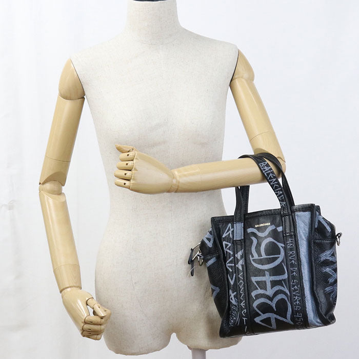 BALENCIAGA Bazaar Shopper XS 2WAY Graffiti 513989 Tote Bag leather Women's