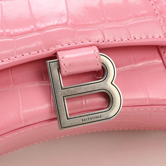 BALENCIAGA Top Handle Bag XS 2WAY Hour glass 592833 Handbag / Croco embossed Women