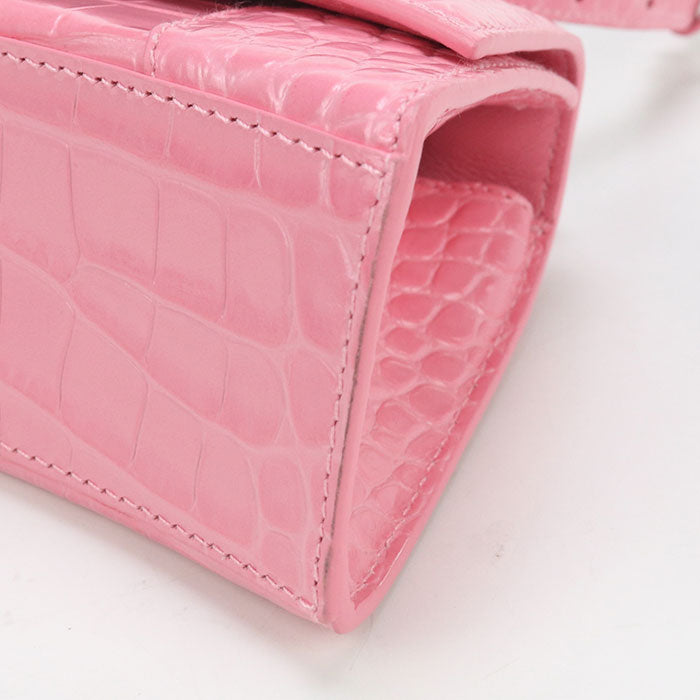 BALENCIAGA Top Handle Bag XS 2WAY Hour glass 592833 Handbag / Croco embossed Women