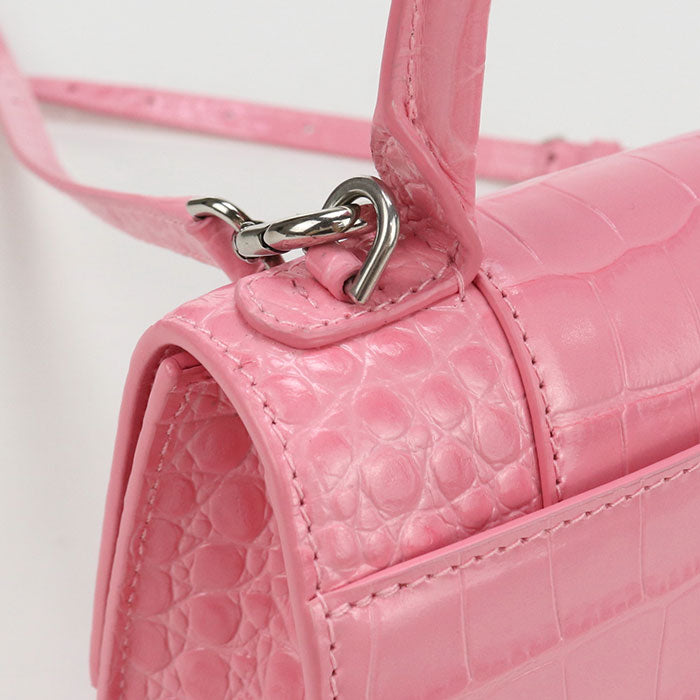 BALENCIAGA Top Handle Bag XS 2WAY Hour glass 592833 Handbag / Croco embossed Women
