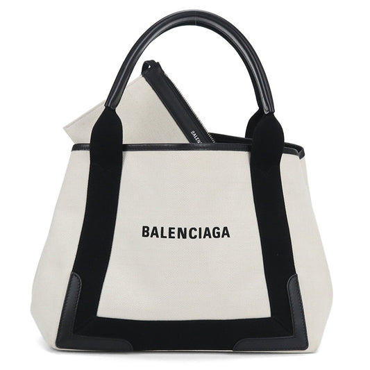 BALENCIAGA Navy Hippo Small 339933 Tote bag canvas Women
