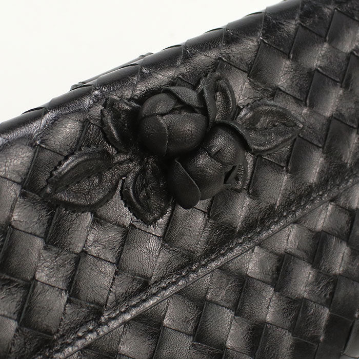 BOTTEGA VENETA W Hook Wallet INTRECCIATO 134075 V5281 1000 Purse folio leather Women