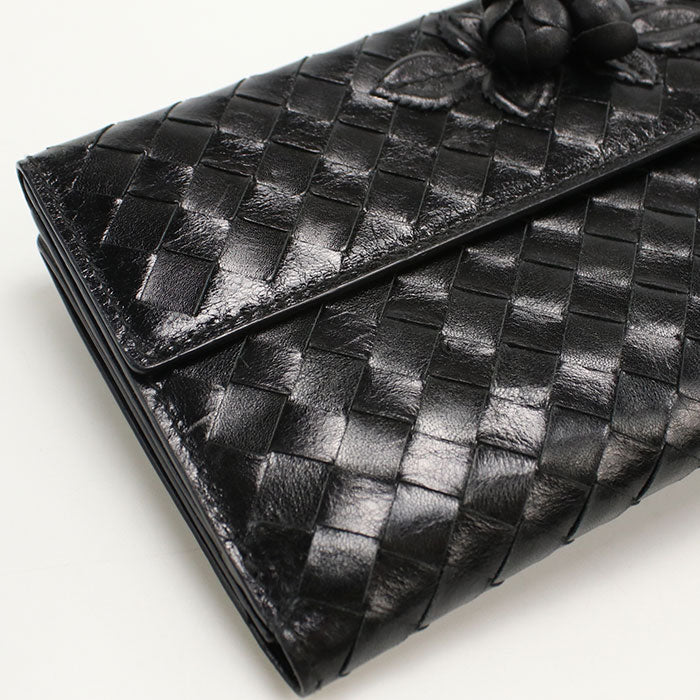 BOTTEGA VENETA W Hook Wallet INTRECCIATO 134075 V5281 1000 Purse folio leather Women