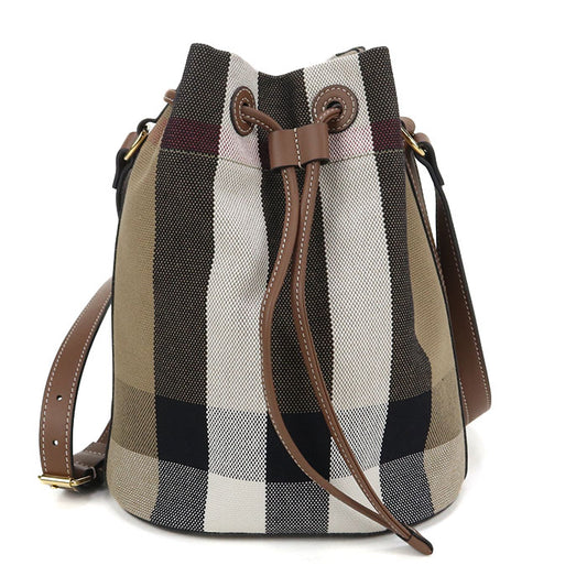 BURBERRY bucket Nova Check Diagonal shoulder bag canvas Women