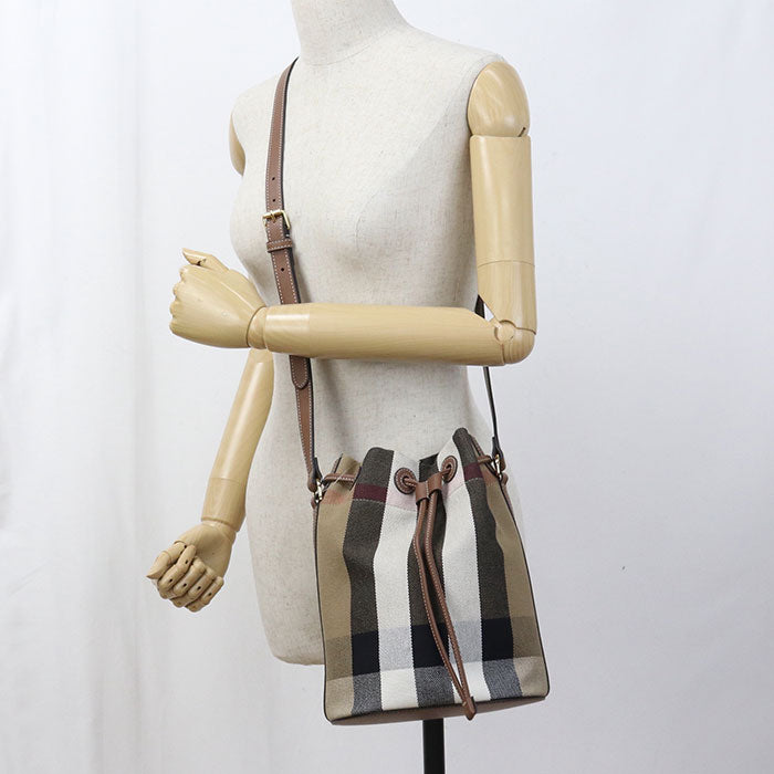 BURBERRY bucket Nova Check Diagonal shoulder bag canvas Women