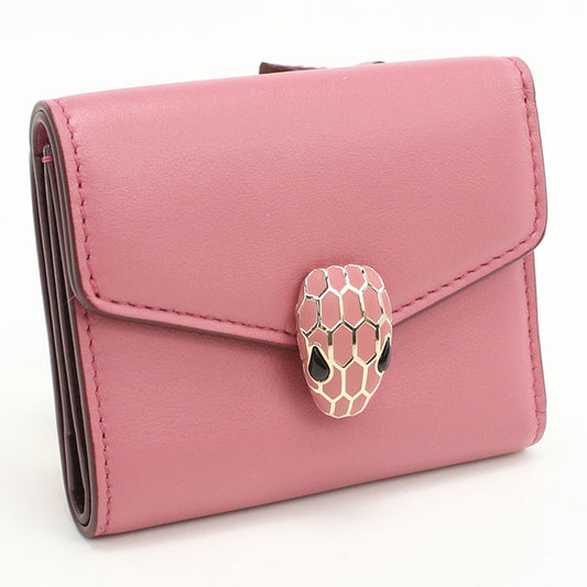 BVLGARI Serpenti Forever Three fold wallet Calfskin Women's