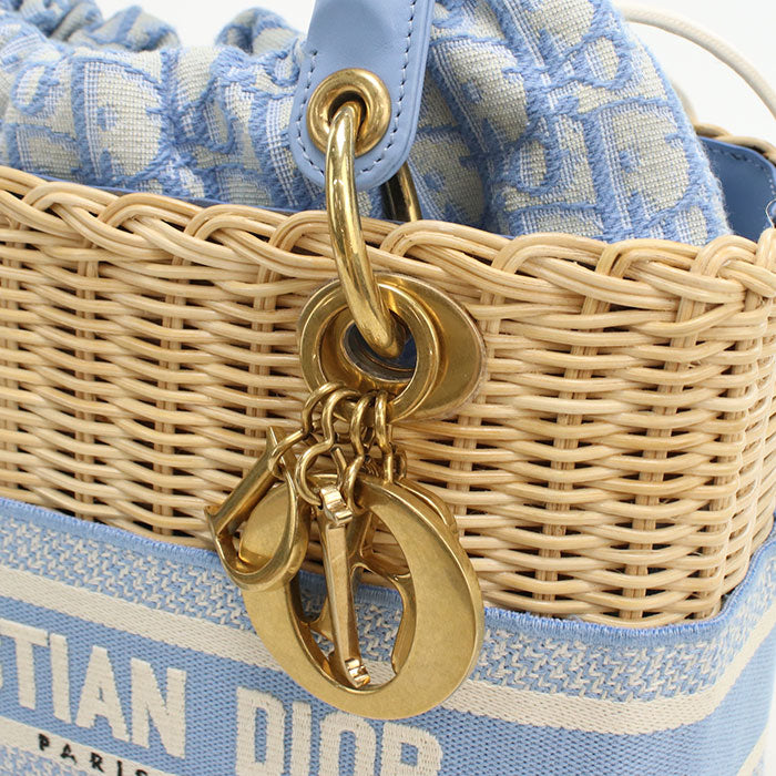 DIOR Lady DIOR Medium Handbag Wicker / Jacquard Women