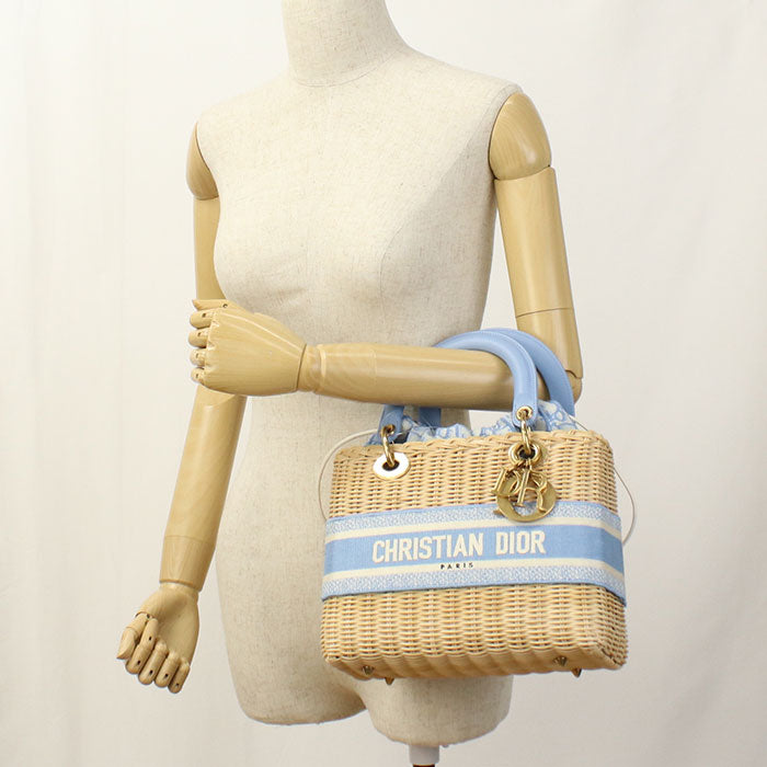 DIOR Lady DIOR Medium Handbag Wicker / Jacquard Women