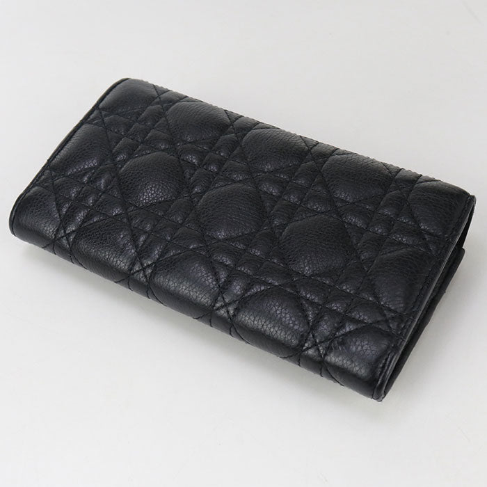 DIOR Orchid Long Wallet DIOR Caro S5039 UWHC M900 Long wallet with double fold coin purse Calfskin Women