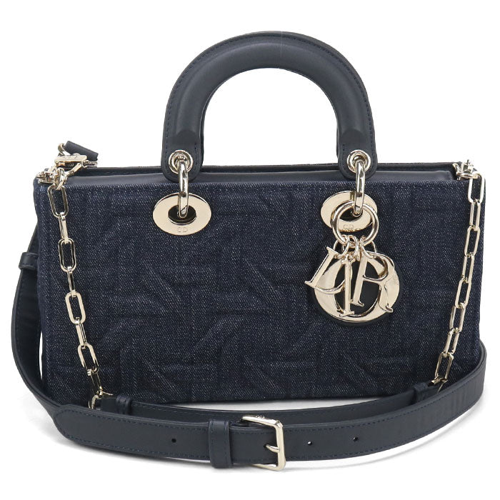 DIOR Medium 2WAY Lady D-Joy M0540 Handbag denim / Calfskin Women