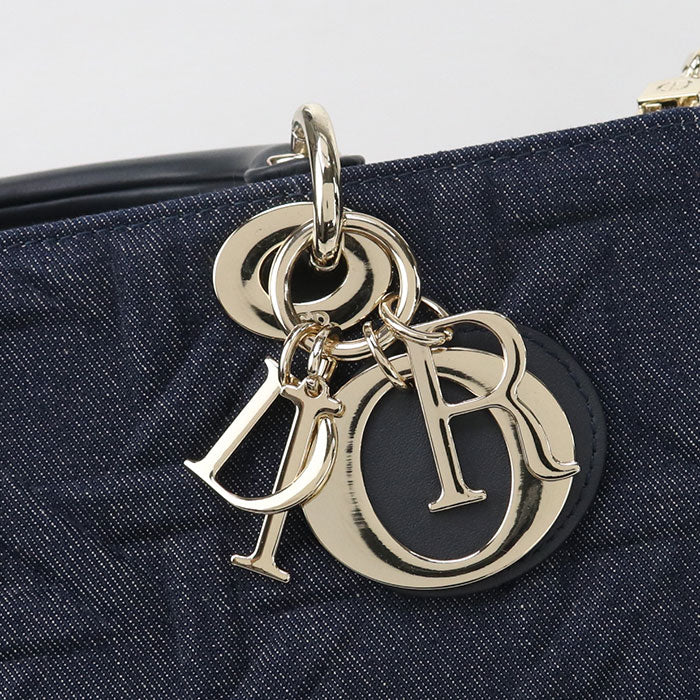 DIOR Medium 2WAY Lady D-Joy M0540 Handbag denim / Calfskin Women