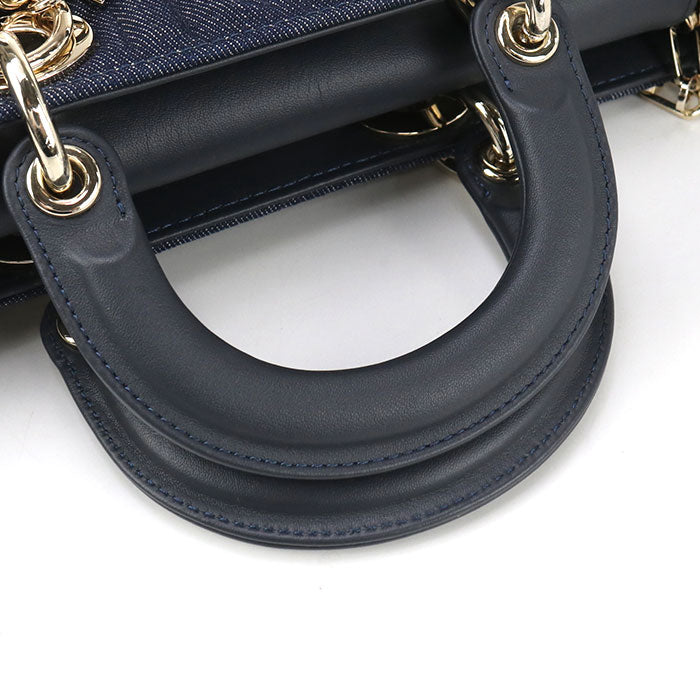 DIOR Medium 2WAY Lady D-Joy M0540 Handbag denim / Calfskin Women