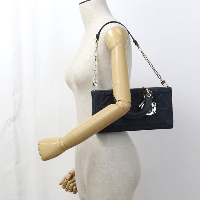 DIOR Medium 2WAY Lady D-Joy M0540 Handbag denim / Calfskin Women