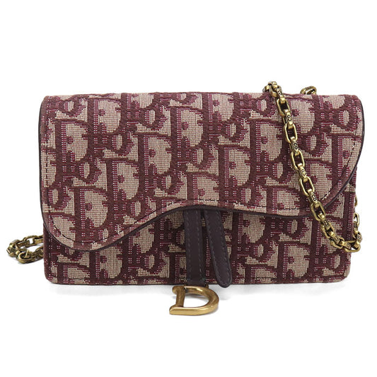 DIOR Chain Pouch Small saddle S5614CTZQ Diagonal shoulder bag Jacquard Women