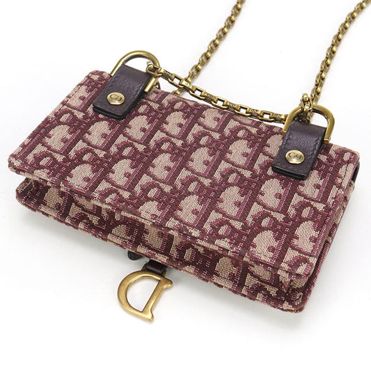 DIOR Chain Pouch Small saddle S5614CTZQ Diagonal shoulder bag Jacquard Women