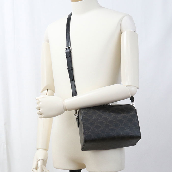 CELINE Triomphe canvas 120502FQM.38SI Mini Boston PVC Men