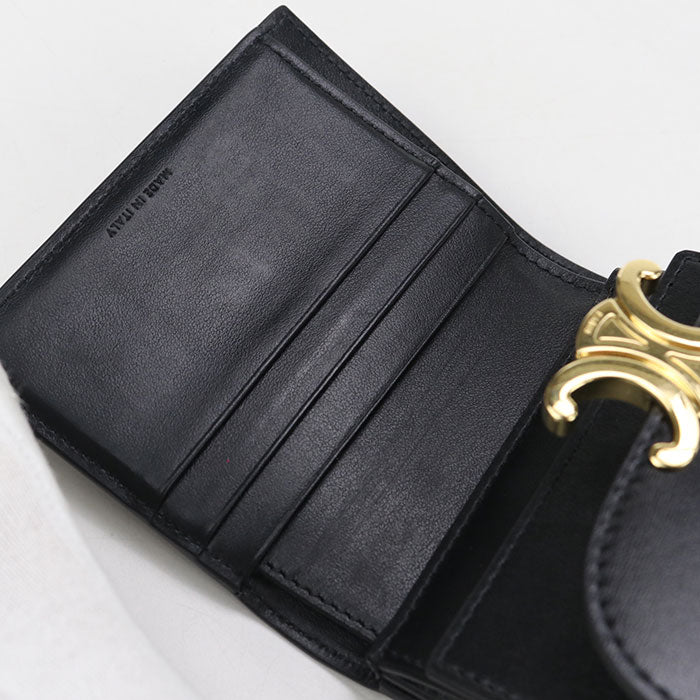 CELINE Small flap wallet Triomphe 10D783DPV.38NO Tri-fold wallet Calfskin Women