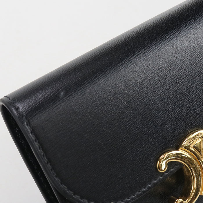 CELINE Small flap wallet Triomphe 10D783DPV.38NO Three fold wallet Calfskin Women